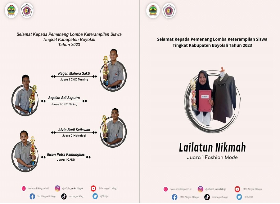 Selamat Kepada Pemenang Lomba Keterampilan Siswa Tingkat Kabupaten Boyolali Tahun 2023