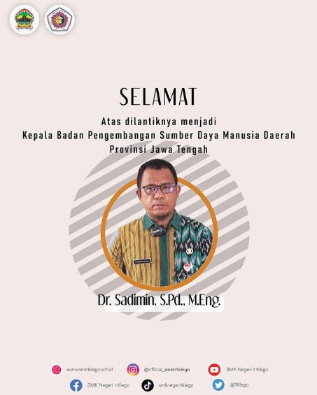 Selamat Atas Dilantiknya Menjadi Kepala Badan Pengembangan Sumber Daya Manusia Daerah Provinsi Jawa Tengah