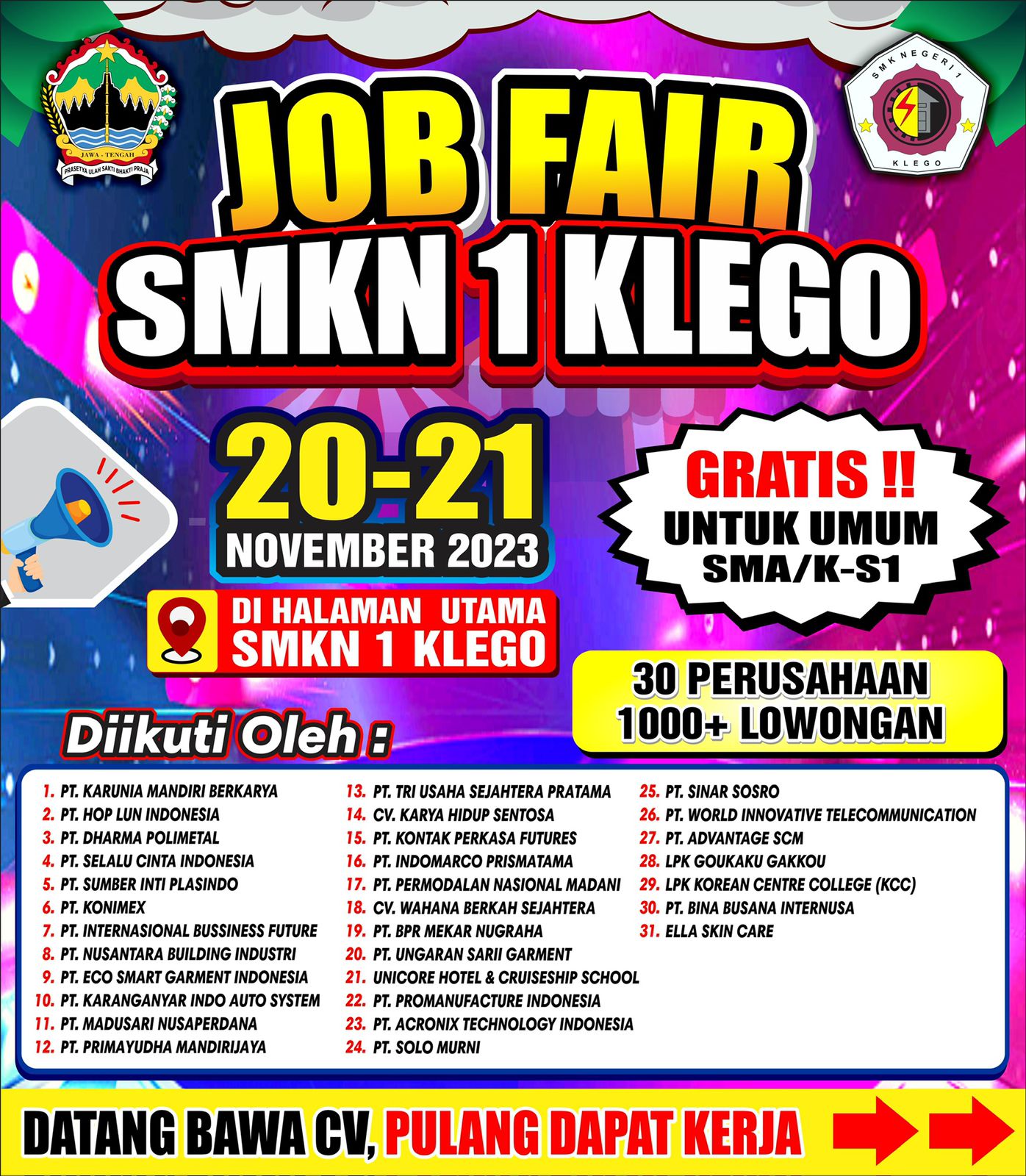 Job Fair Smk N 1 Klego 2023